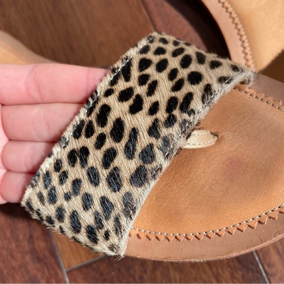 CoRNETTI Tan and Leopard Print Women's Sandals Made in Italy Leather Summer 40 - Picture 3 of 6